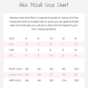 alice mccall sizing